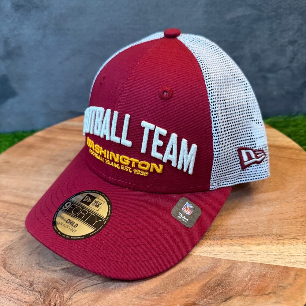 New Era 9FORTY‎ Trucker Hat Kids Child Burgundy White Washington Football Team
